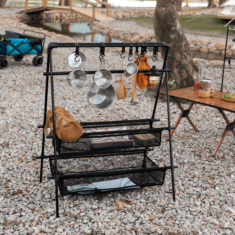 Outdoor Furniture Xl - Wieszak kempingowy wielofunkcyjny wieszak składany trójkątny