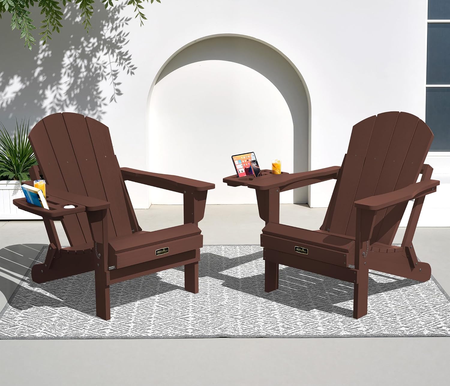 Outdoor Furniture Fire Pit Set - Zestaw składanych krzeseł Adirondack 2 szt.,