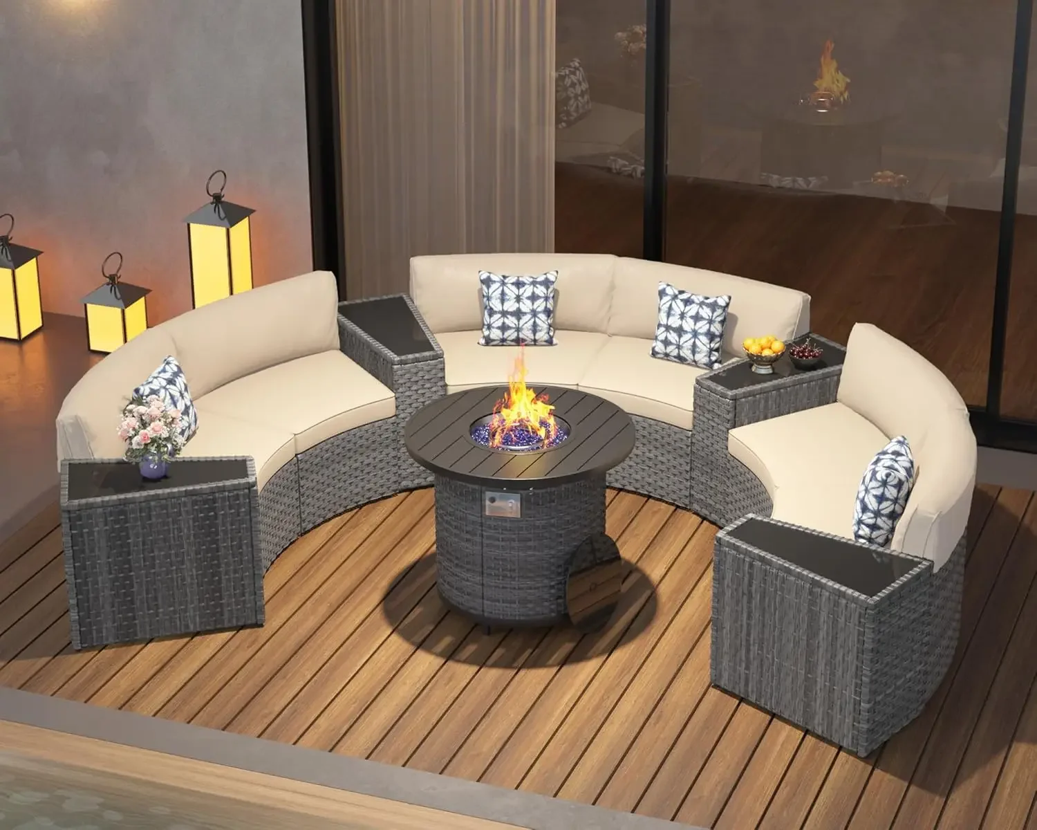 Outdoor Furniture Fire Pit Set - Zestaw mebli ogrodowych z ogniskiem 81