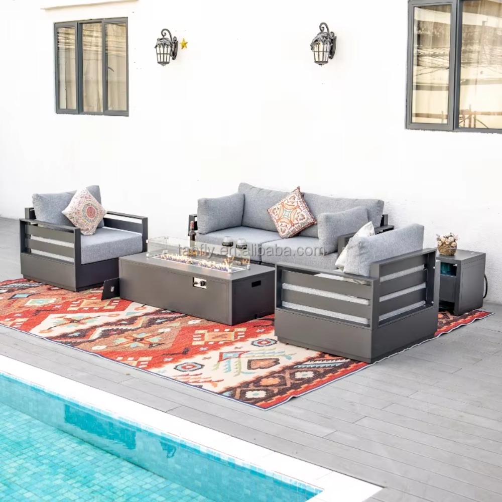 Outdoor Furniture Fire Pit Set - Zestaw mebli ogrodowych do willi/hotelu, nowoczesny