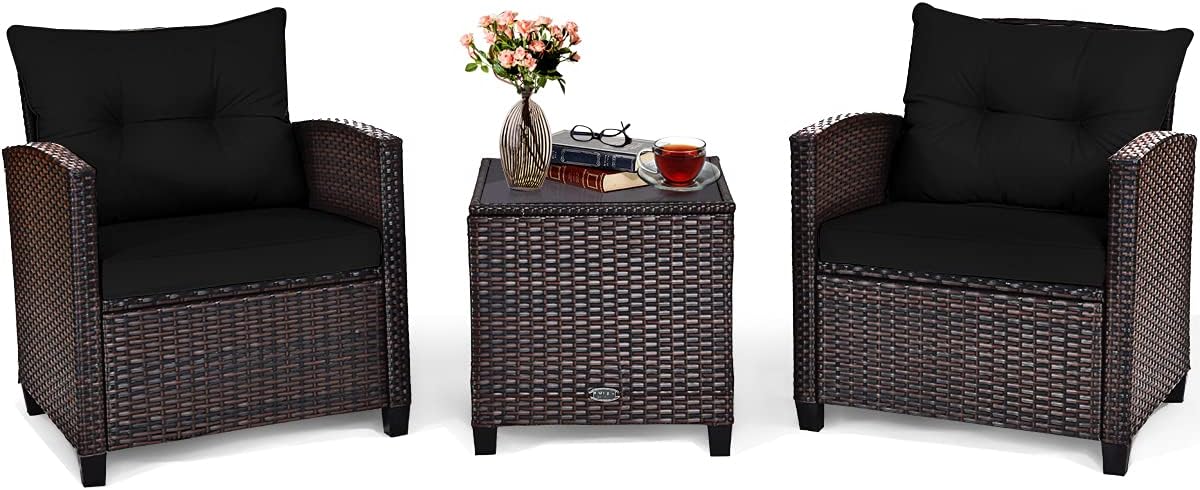 Outdoor Furniture Rattan - 3-częściowy zestaw mebli ogrodowych, 3-częściowy zestaw