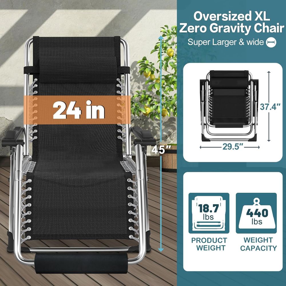 Szerokie krzesło grawitacyjne  – Outdoor Furniture Xl recenzja i cena