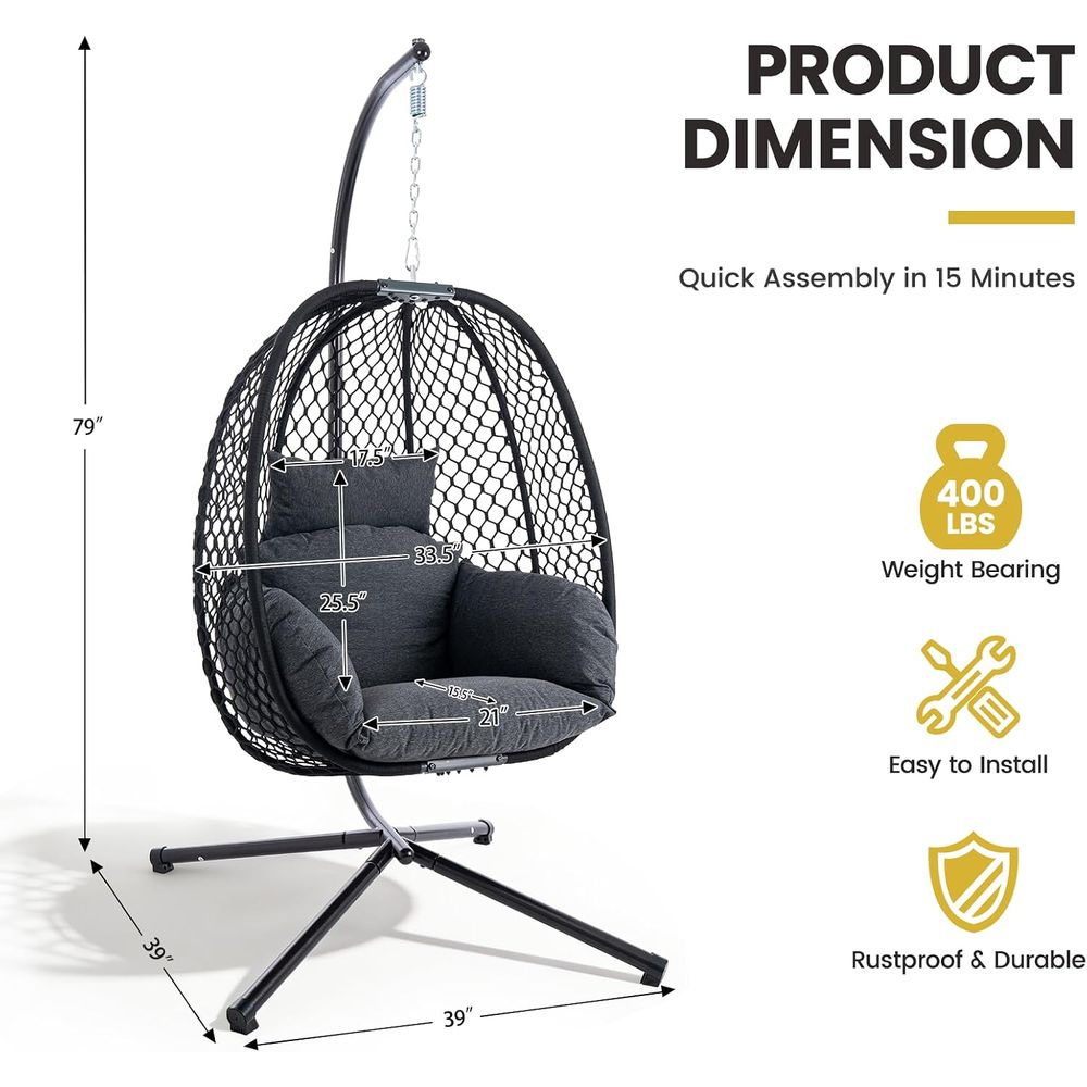 Fotel wiszący w kształcie jajk – Hanging Egg Chair recenzja i cena