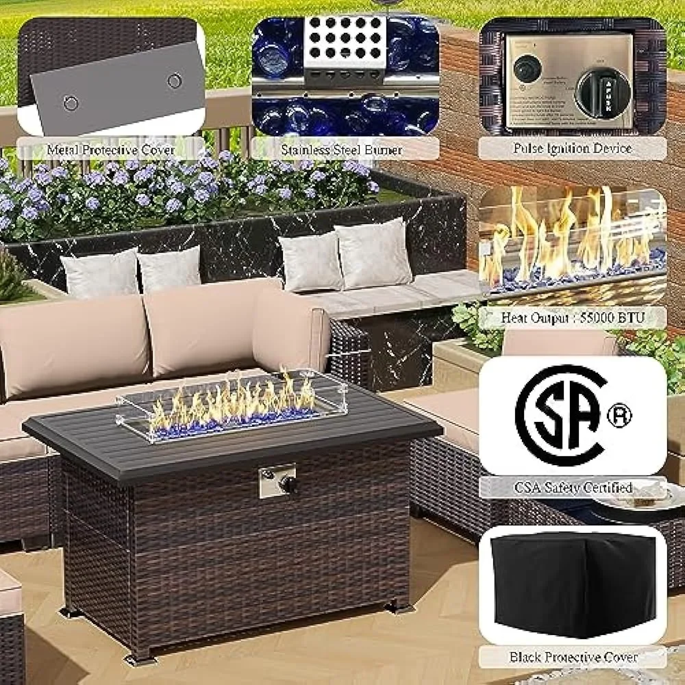 Zestaw mebli ogrodowych z stol – Outdoor Furniture Fire Pit Set recenzja i cena