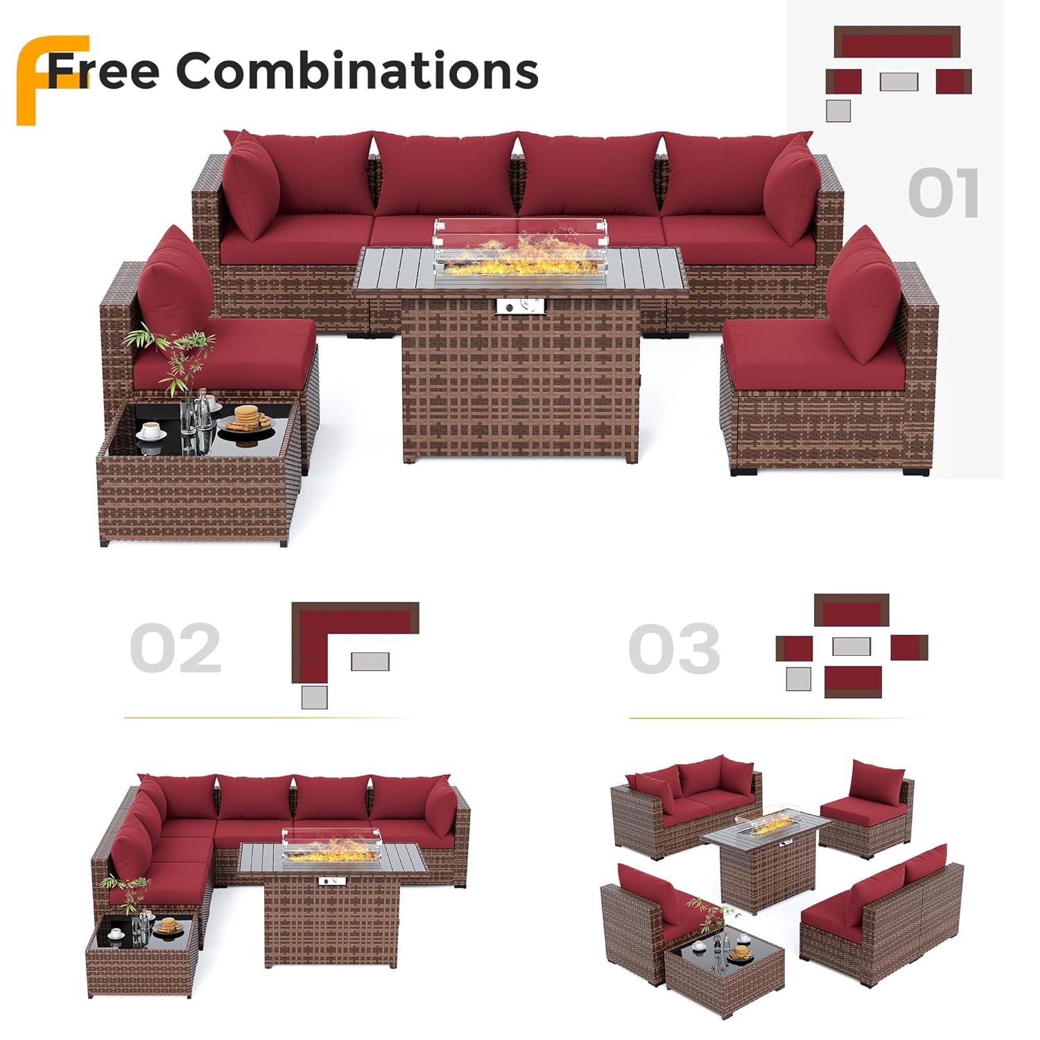 8-częściowy zestaw mebli ogrod – Outdoor Furniture Fire Pit Set recenzja i cena