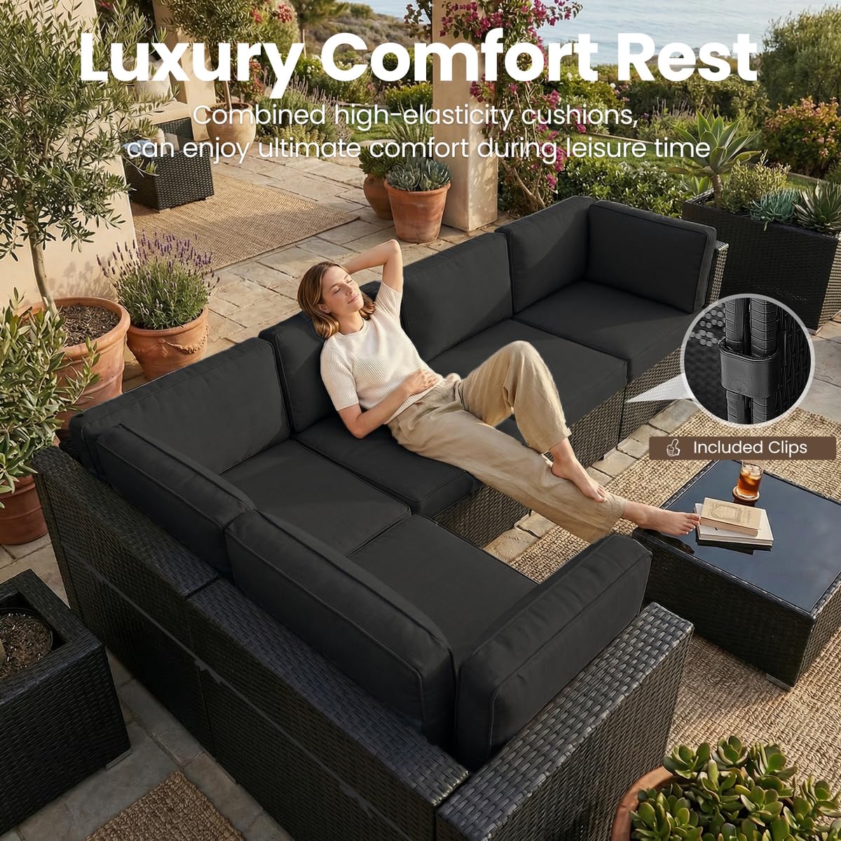 8-częściowy zestaw mebli ogrod – Outdoor Furniture Fire Pit Set recenzja i cena