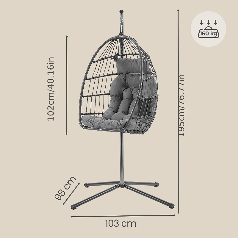 Wiszące krzesło jajko ze stoja – Hanging Egg Chair recenzja i cena
