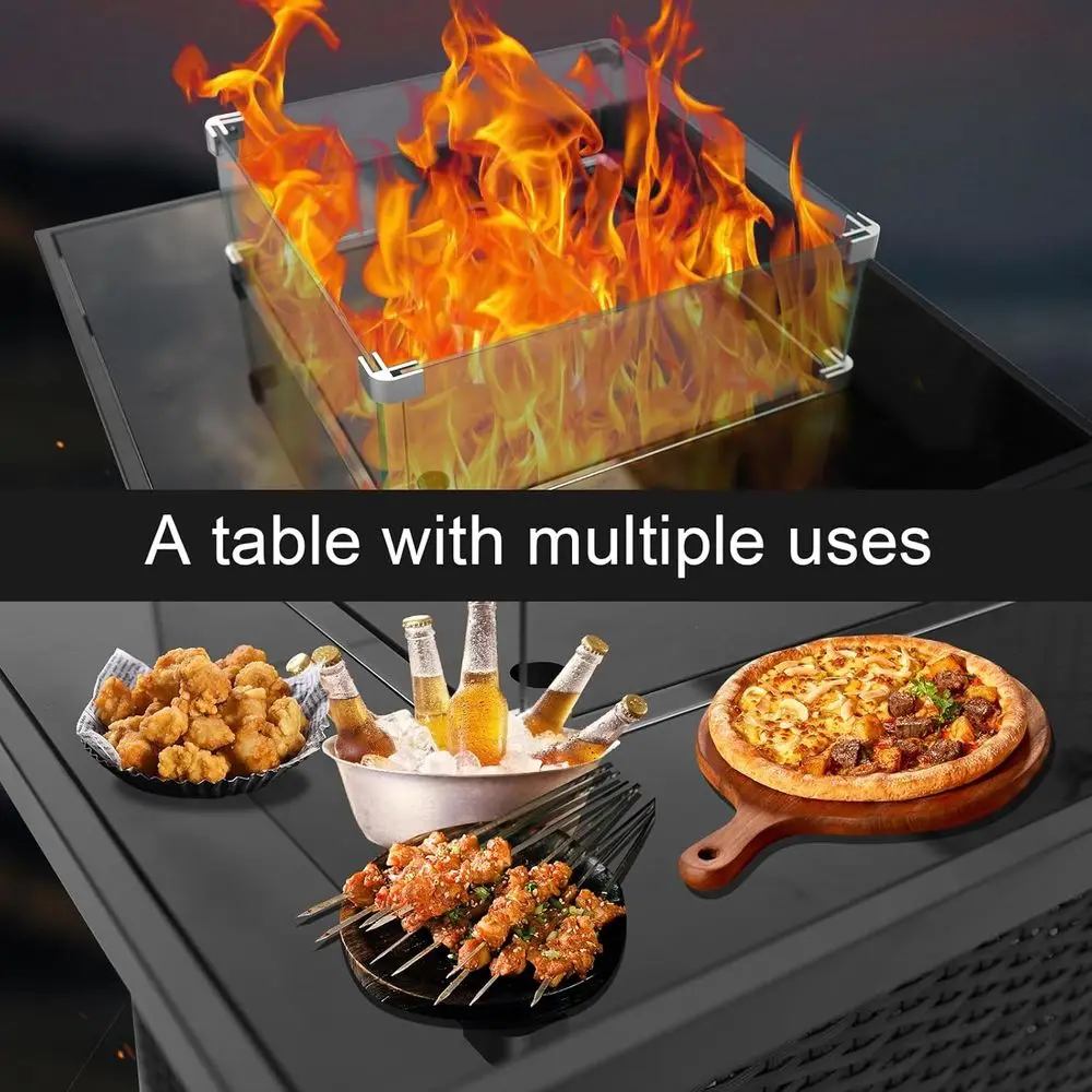 Wiklinowy zestaw mebli ogrodow – Outdoor Furniture Fire Pit Set recenzja i cena