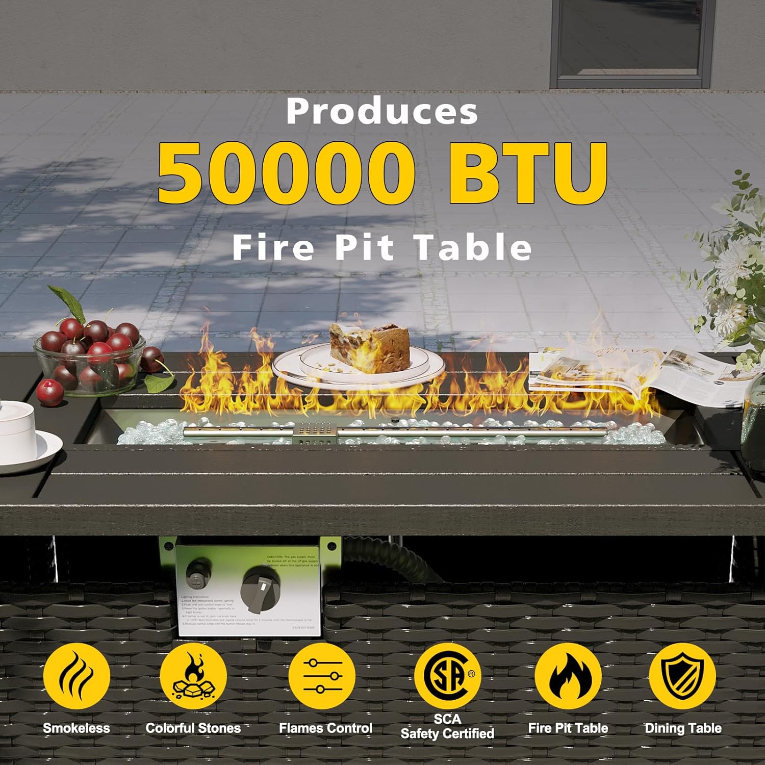 Zestaw mebli ogrodowych z stoł – Outdoor Furniture Fire Pit Set recenzja i cena