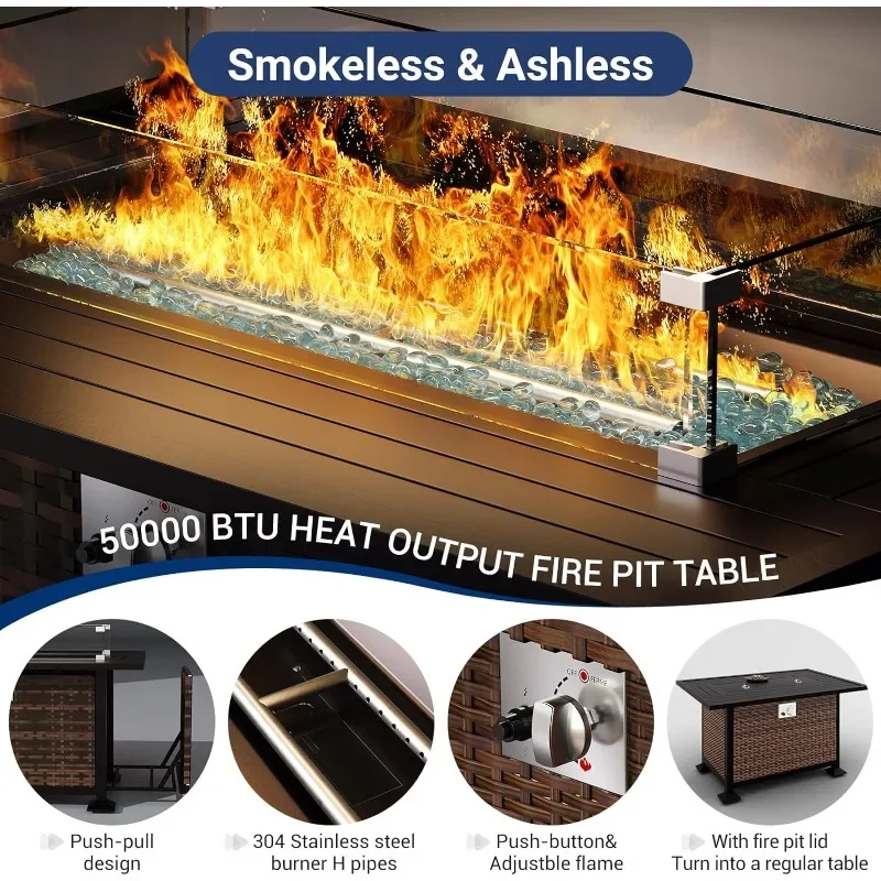 Zestaw mebli z stolikiem z ogn – Outdoor Furniture Fire Pit Set recenzja i cena