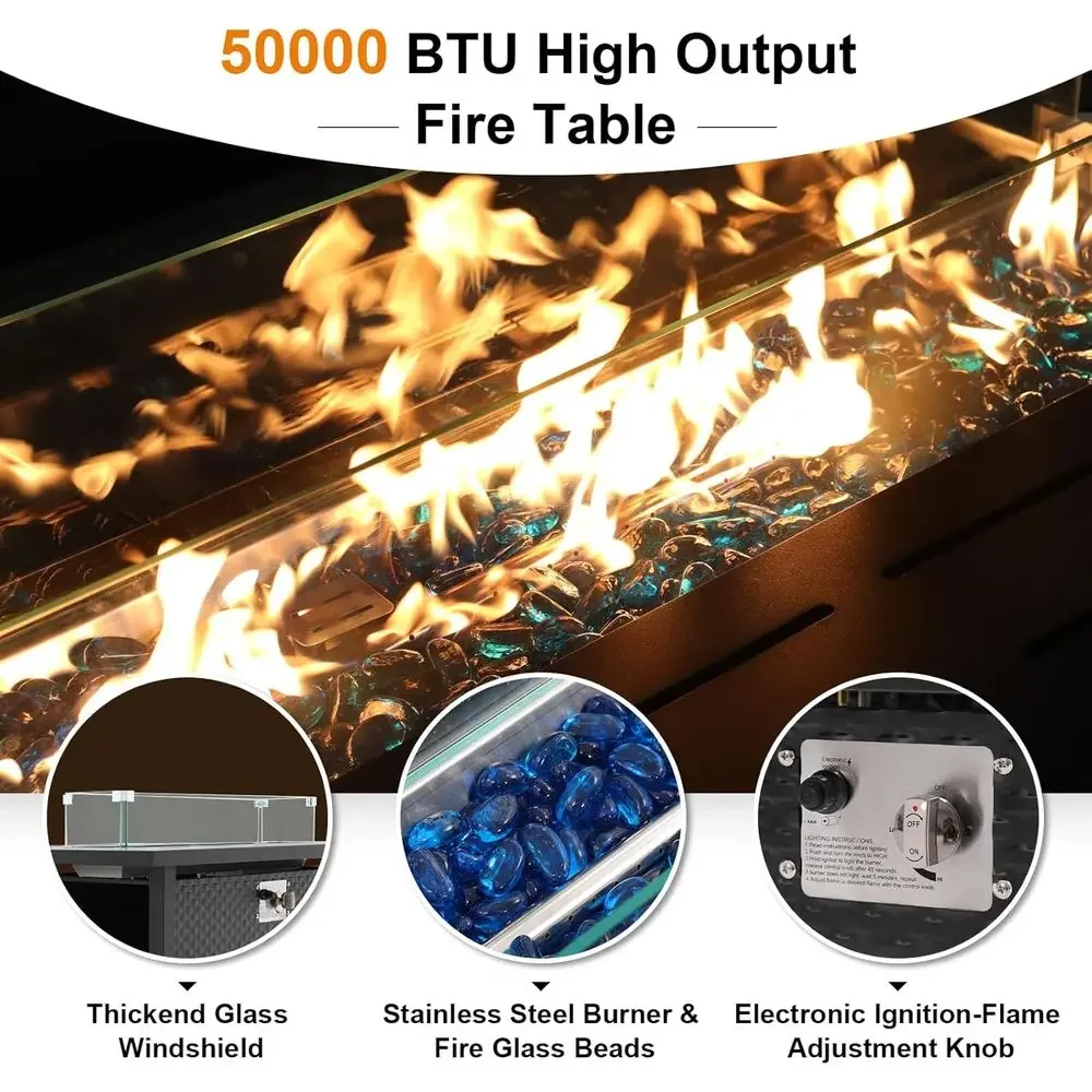 8-częściowy zestaw mebli ogrod – Outdoor Furniture Fire Pit Set recenzja i cena