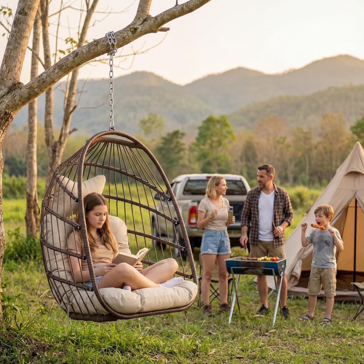 Wiszące krzesło-eggs z wikliny – Hanging Egg Chair recenzja i cena