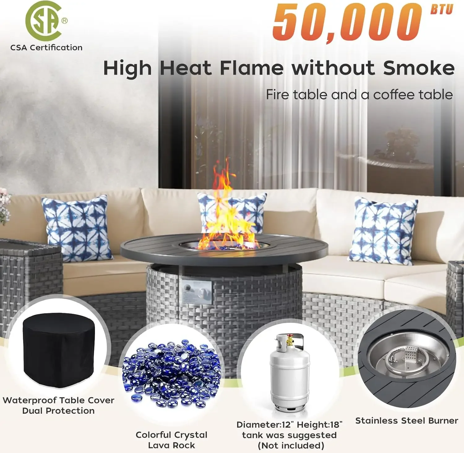 Zestaw mebli ogrodowych z ogni – Outdoor Furniture Fire Pit Set recenzja i cena