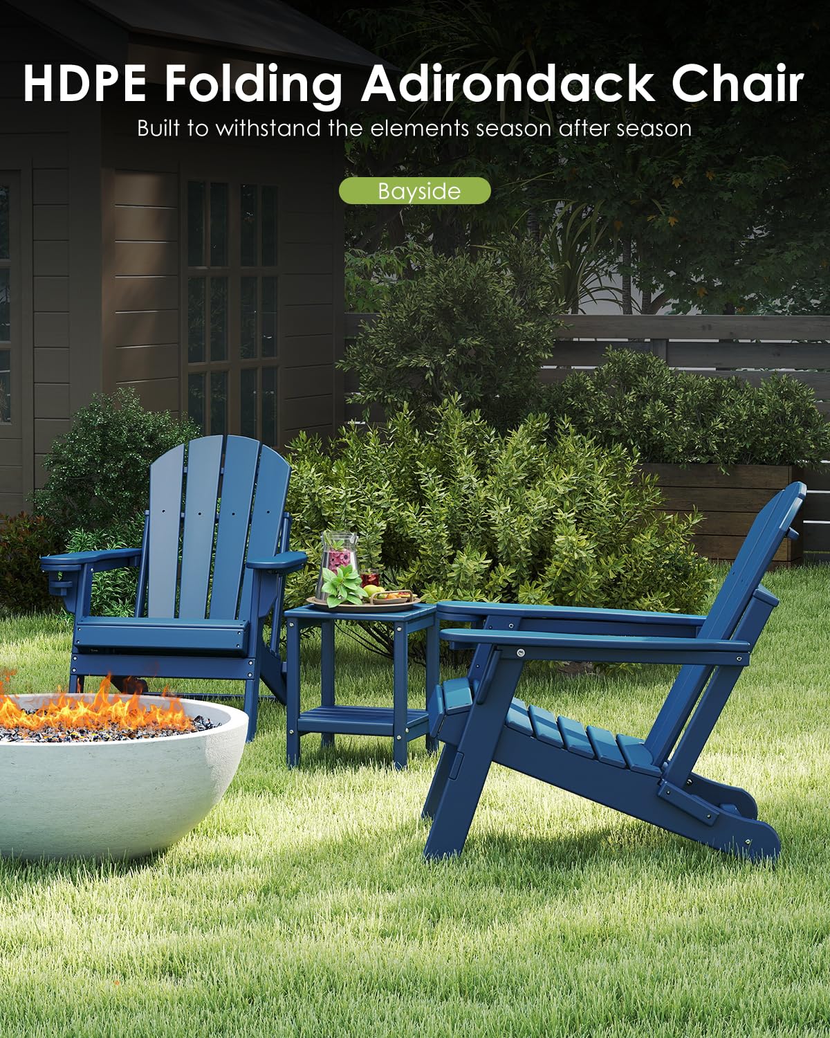 Zestaw 2 krzeseł składanych na – Outdoor Furniture Fire Pit Set recenzja i cena
