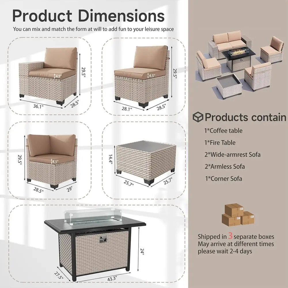 7-częściowy zestaw mebli ogrod – Outdoor Furniture Fire Pit Set recenzja i cena