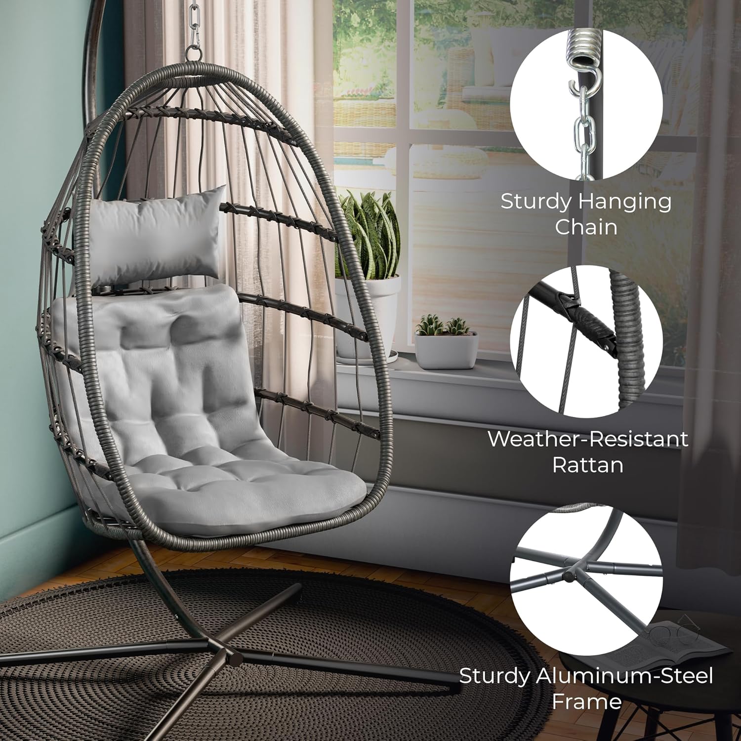 Wiszące krzesło w kształcie ja – Hanging Egg Chair recenzja i cena