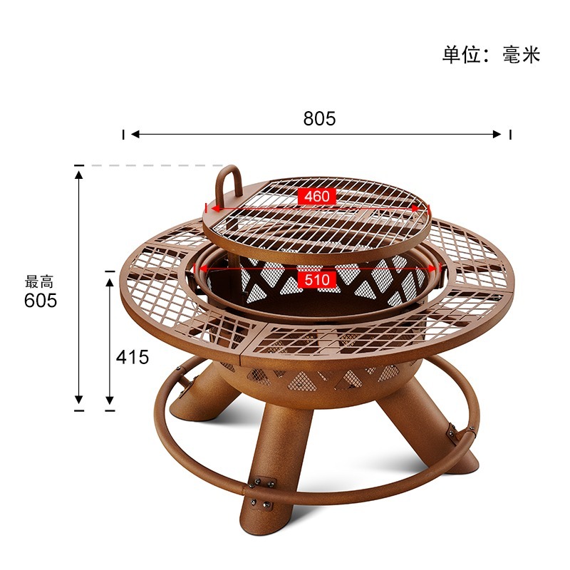 Nowoczesny, przenośny grill i  – Outdoor Furniture Fire Pit Set recenzja i cena