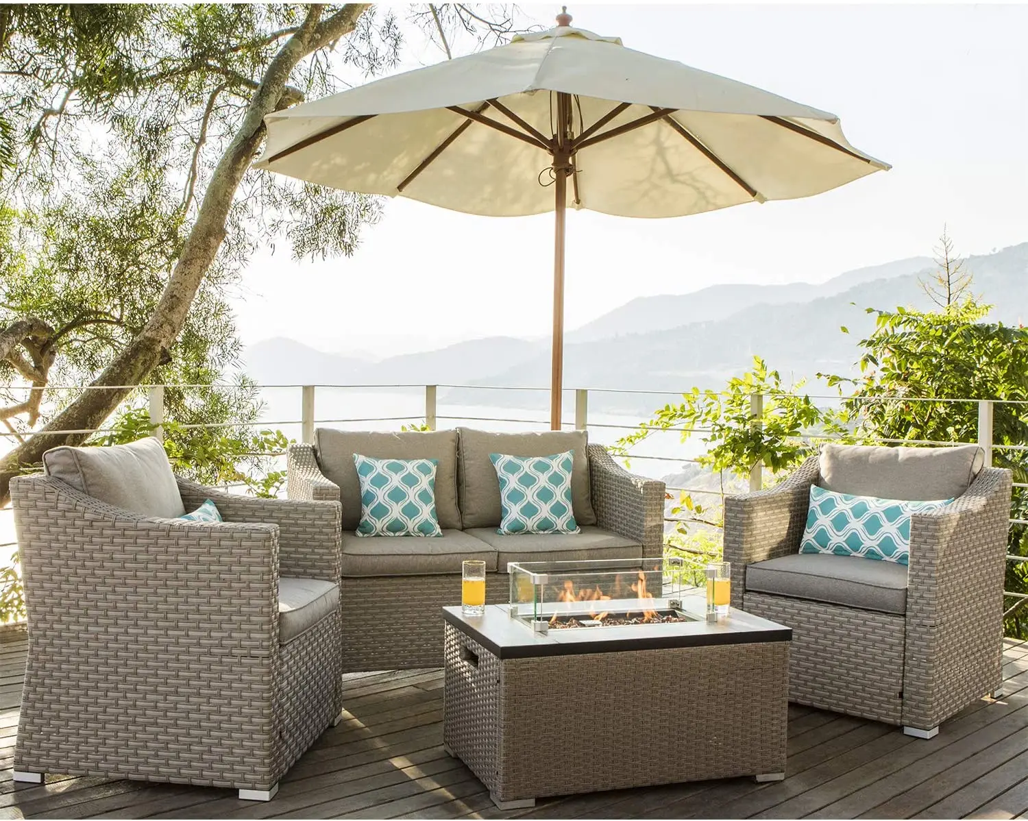 -Mebel ogrodowy 5-częściowy wi – Outdoor Furniture Fire Pit Set recenzja i cena