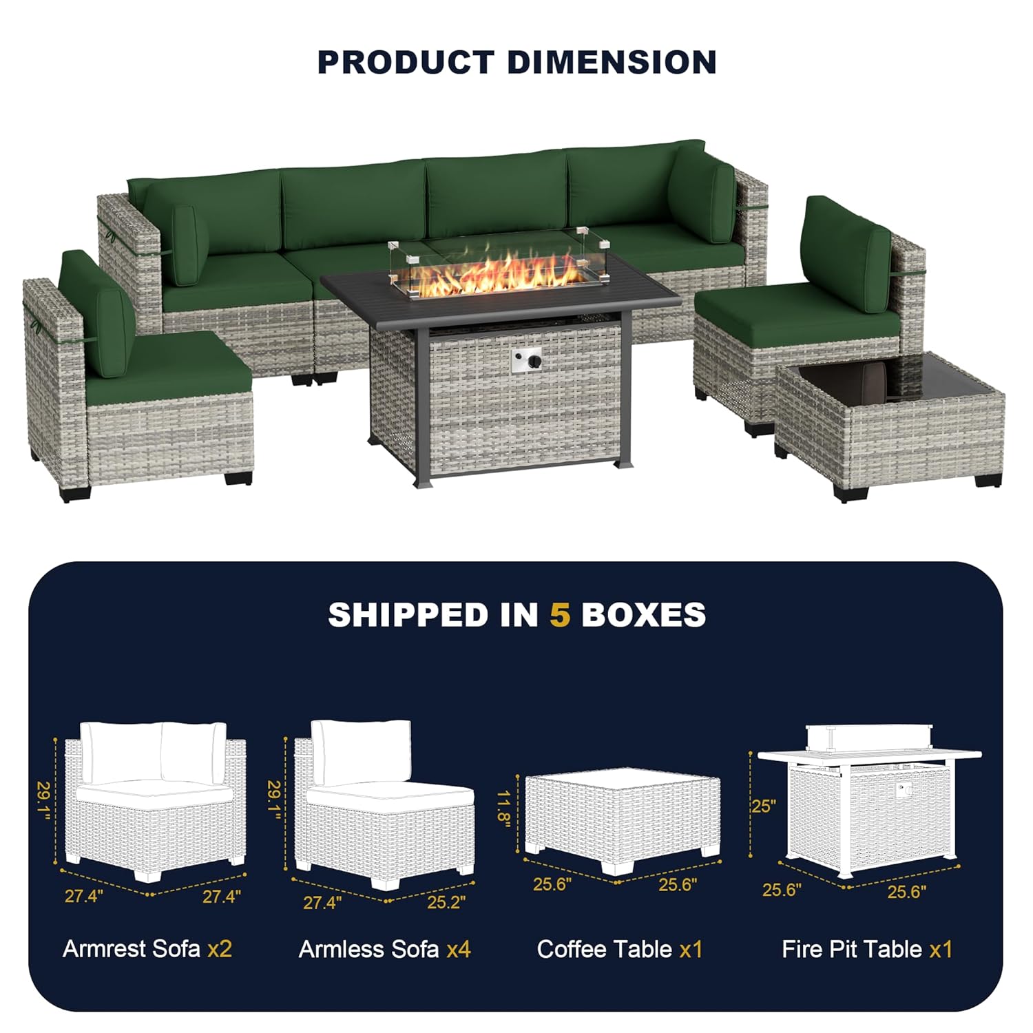8-częściowy zestaw mebli ogrod – Outdoor Furniture Fire Pit Set recenzja i cena