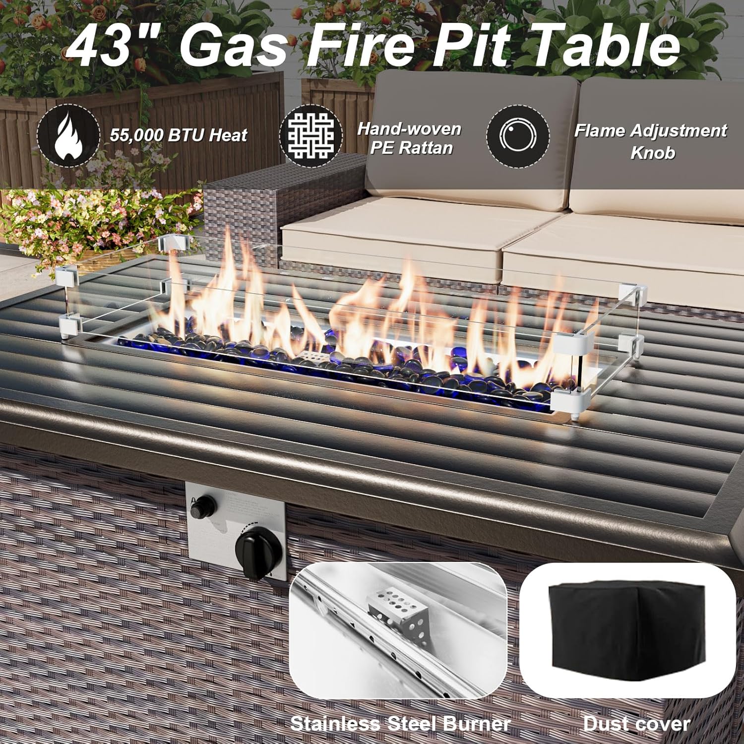 Zestaw mebli ogrodowych z stoł – Outdoor Furniture Fire Pit Set recenzja i cena