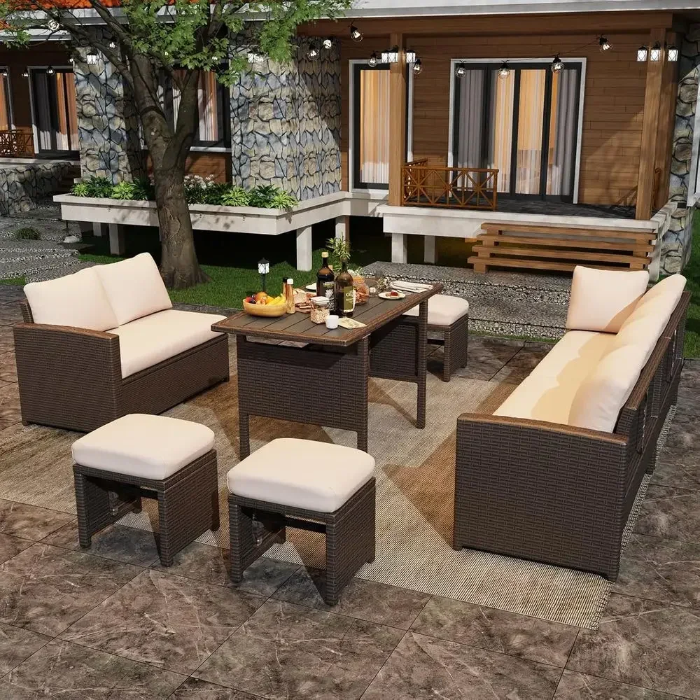 7-częściowy zestaw mebli ogrod – Outdoor Furniture Rattan recenzja i cena