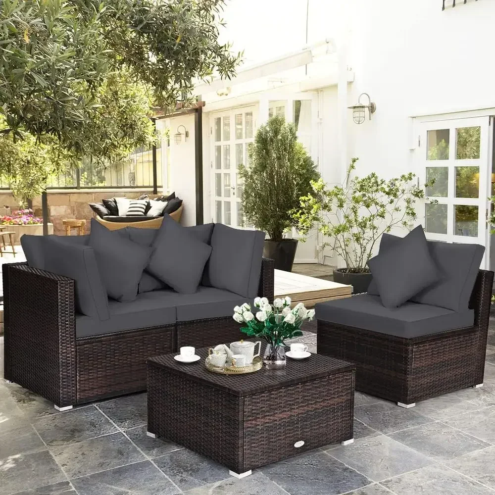4-częściowy zestaw mebli ogrod – Outdoor Furniture Rattan recenzja i cena