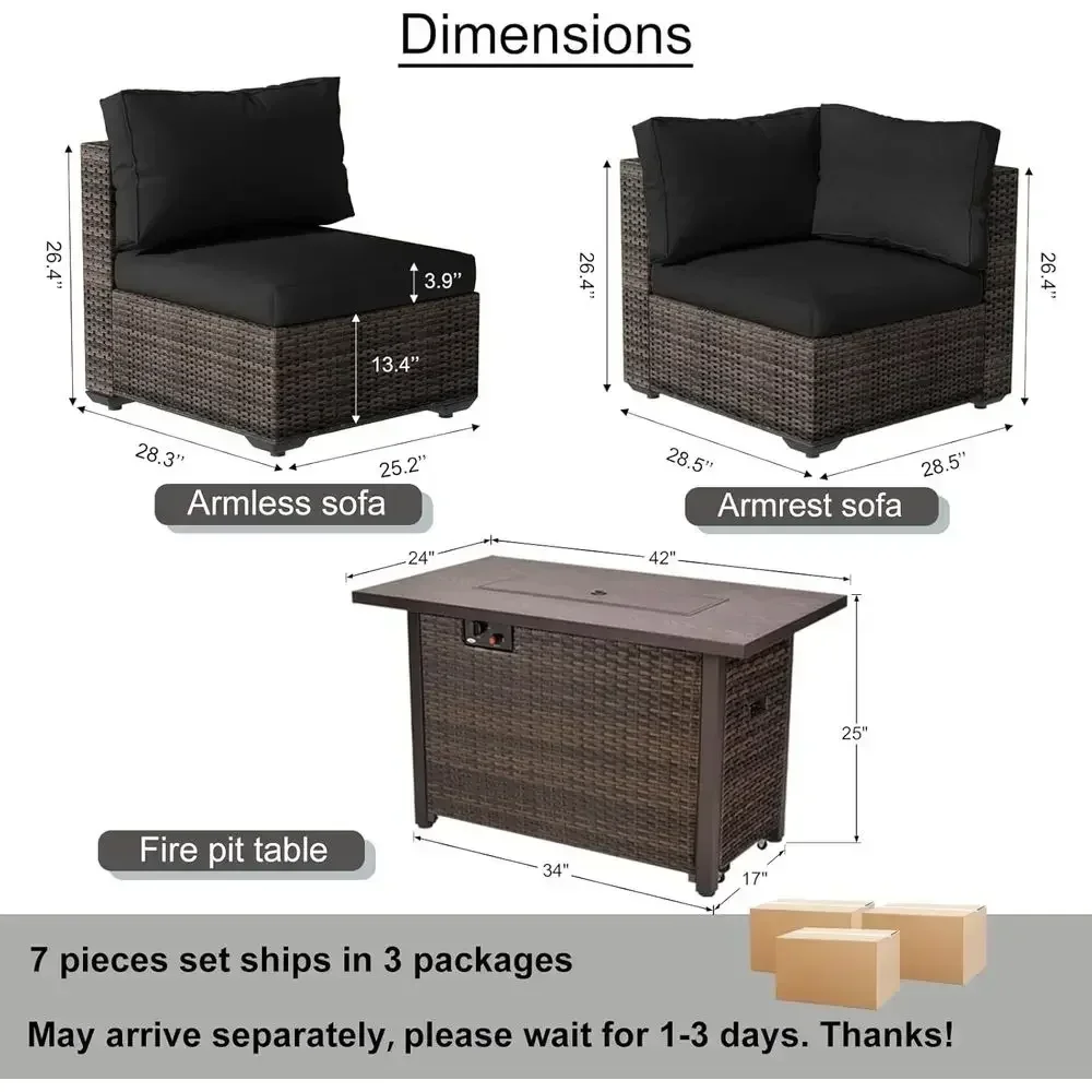 7-częściowy zestaw mebli ogrod – Outdoor Furniture Fire Pit Set recenzja i cena