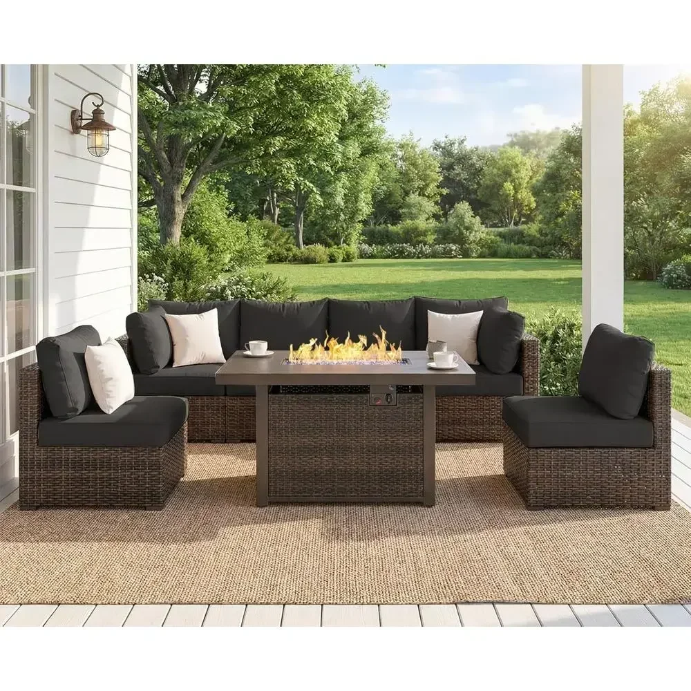 7-częściowy zestaw mebli ogrod – Outdoor Furniture Fire Pit Set recenzja i cena
