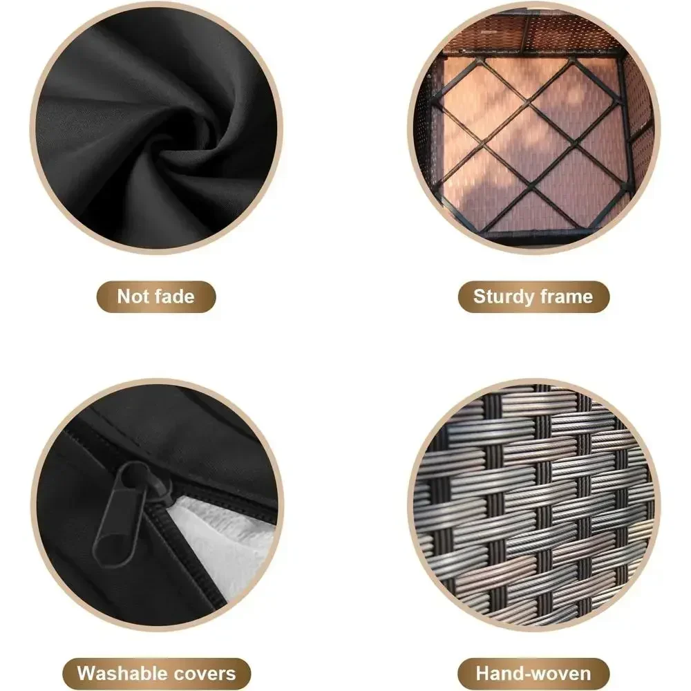 7-częściowy zestaw mebli ogrod – Outdoor Furniture Fire Pit Set recenzja i cena
