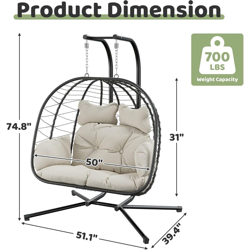 Podwójne wiszące krzesło jajko – Hanging Egg Chair recenzja i cena