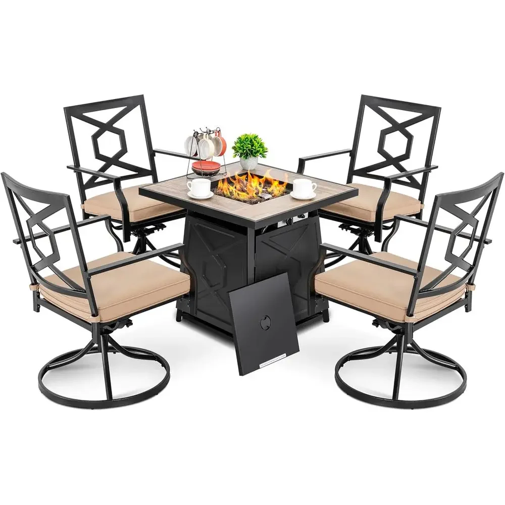 5-częściowy zestaw mebli ogrod – Outdoor Furniture Fire Pit Set recenzja i cena