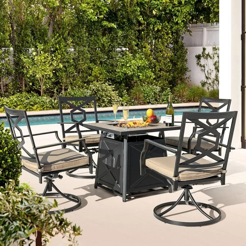 5-częściowy zestaw mebli ogrod – Outdoor Furniture Fire Pit Set recenzja i cena