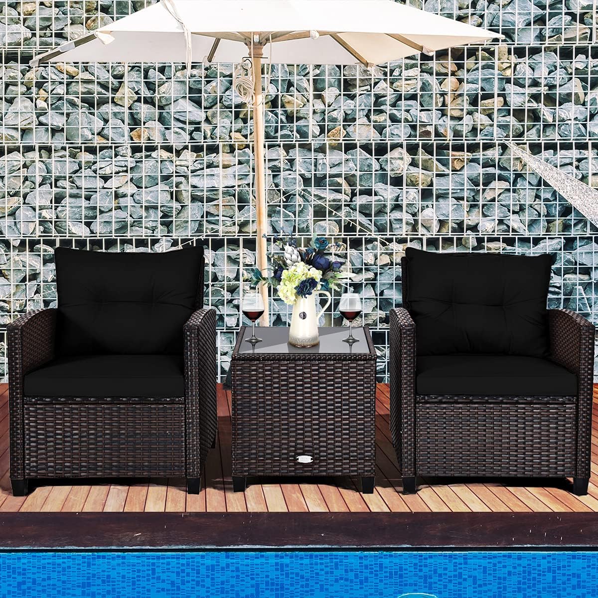 3-częściowy zestaw mebli ogrod – Outdoor Furniture Rattan recenzja i cena