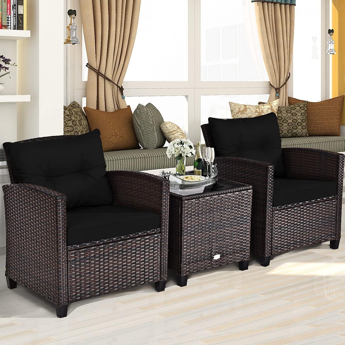 3-częściowy zestaw mebli ogrod – Outdoor Furniture Rattan recenzja i cena
