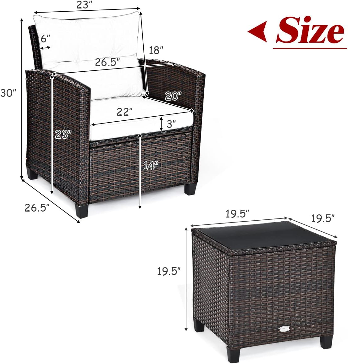 3-częściowy zestaw mebli ogrod – Outdoor Furniture Rattan recenzja i cena